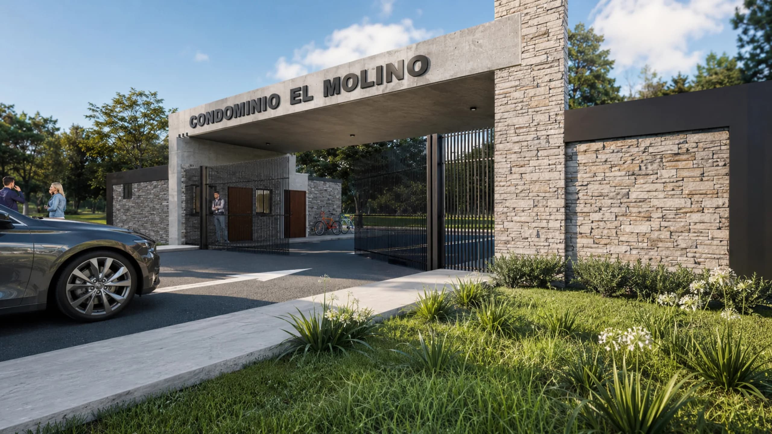 Acceso principal al Condominio El Molino en Villaseca, Buin
