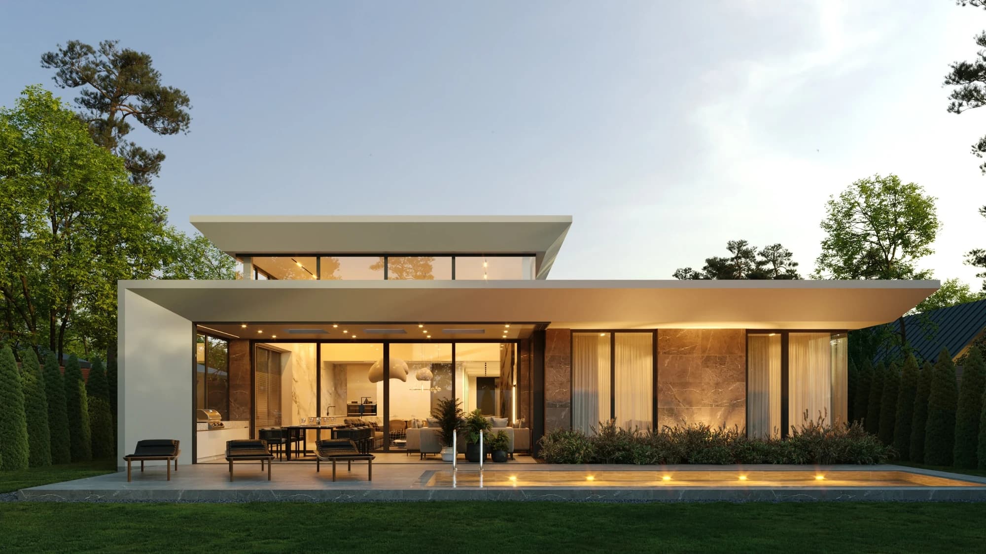 Casa residencial con jardín preparada para salir al mercado